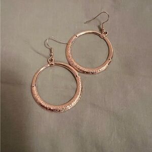 Rose gold type hoop earrings